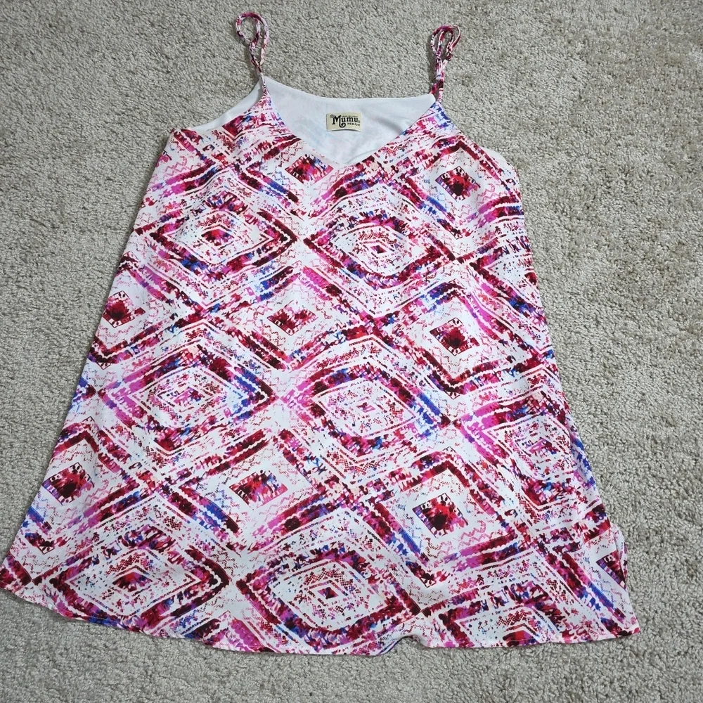 Show Me Your Mumu Circus Mini Slip Dress Size M Abrias Pink Diamond Print - Picture 2 of 8